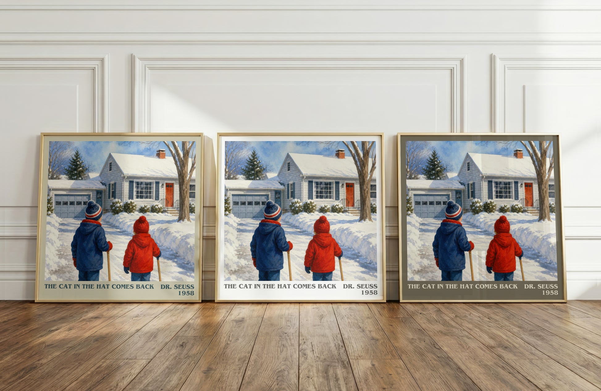 The Cat In The Hat Comes Back literary art print colour and style options – Dr. Seuss book art