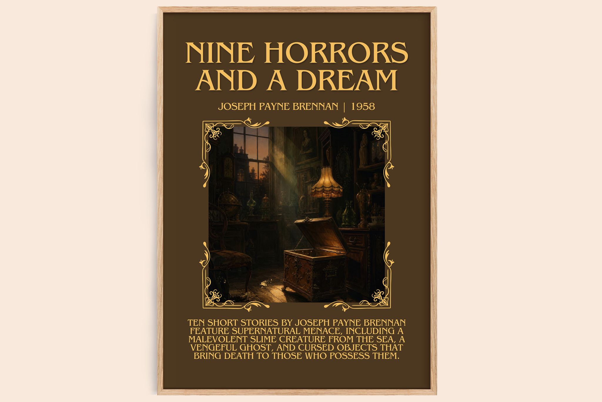 Nine Horrors And A Dream Minimalist Book Poster by J. Brennan