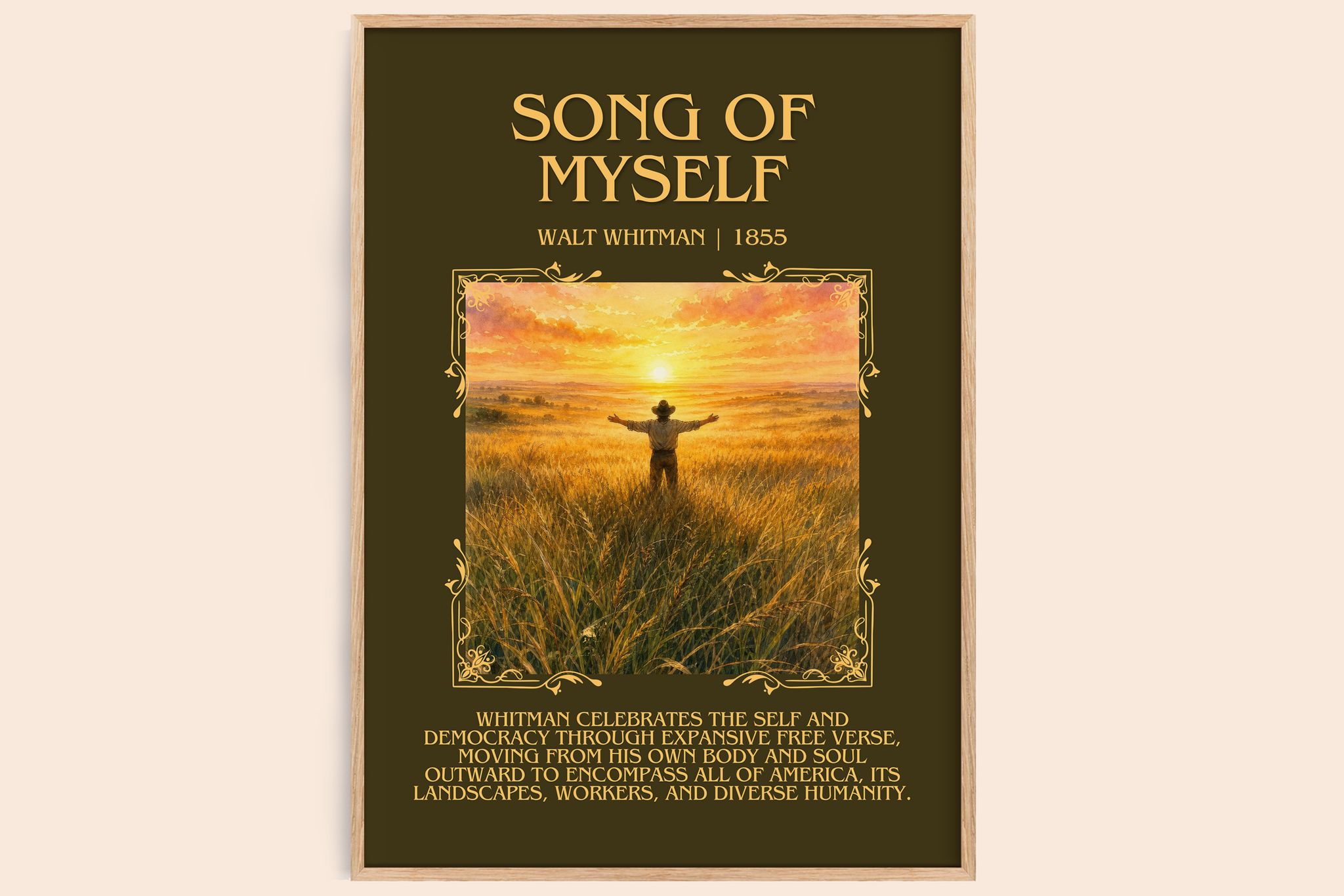 Song Of Myself Minimalist Book Poster by Walt Whitman