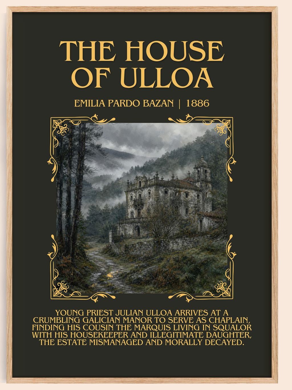 The House of Ulloa Minimalist Book Poster by Emilia Pardo Bazán – book poster