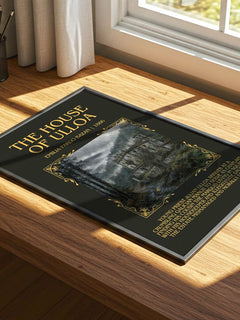 The House of Ulloa Minimalist Book Poster by Emilia Pardo Bazán – print on a sunlit desk