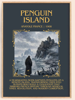 Penguin Island Minimalist Book Poster by Anatole France – book poster