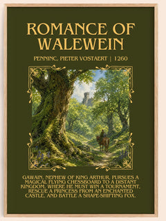 Romance Of Walewein Minimalist Book Poster by Penninc, Pieter Vostaert – book poster