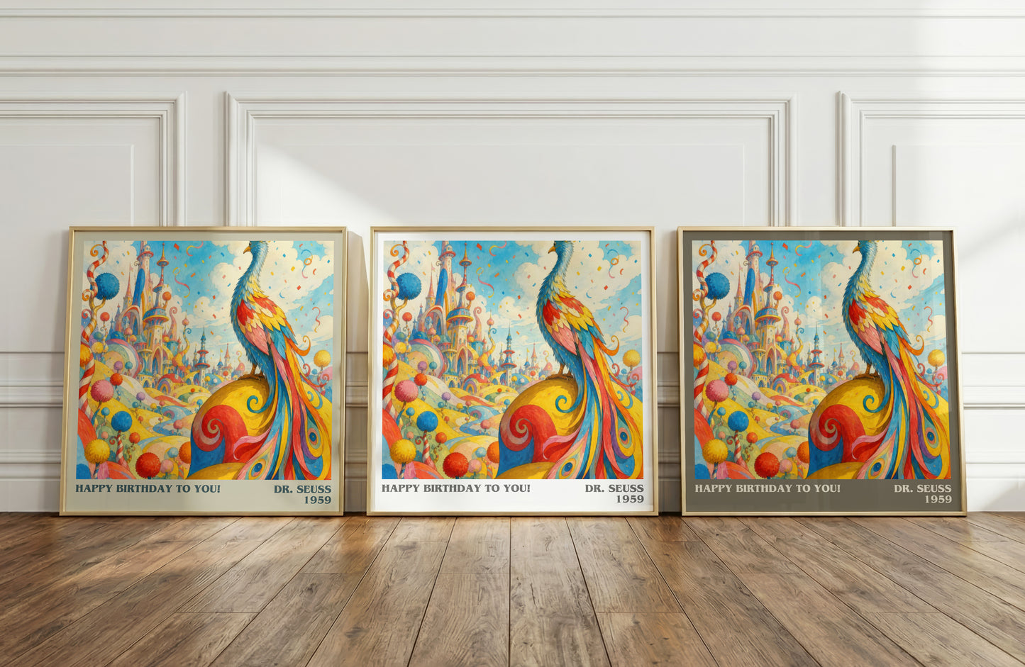 Happy Birthday To You! literary art print colour and style options – Dr. Seuss book art