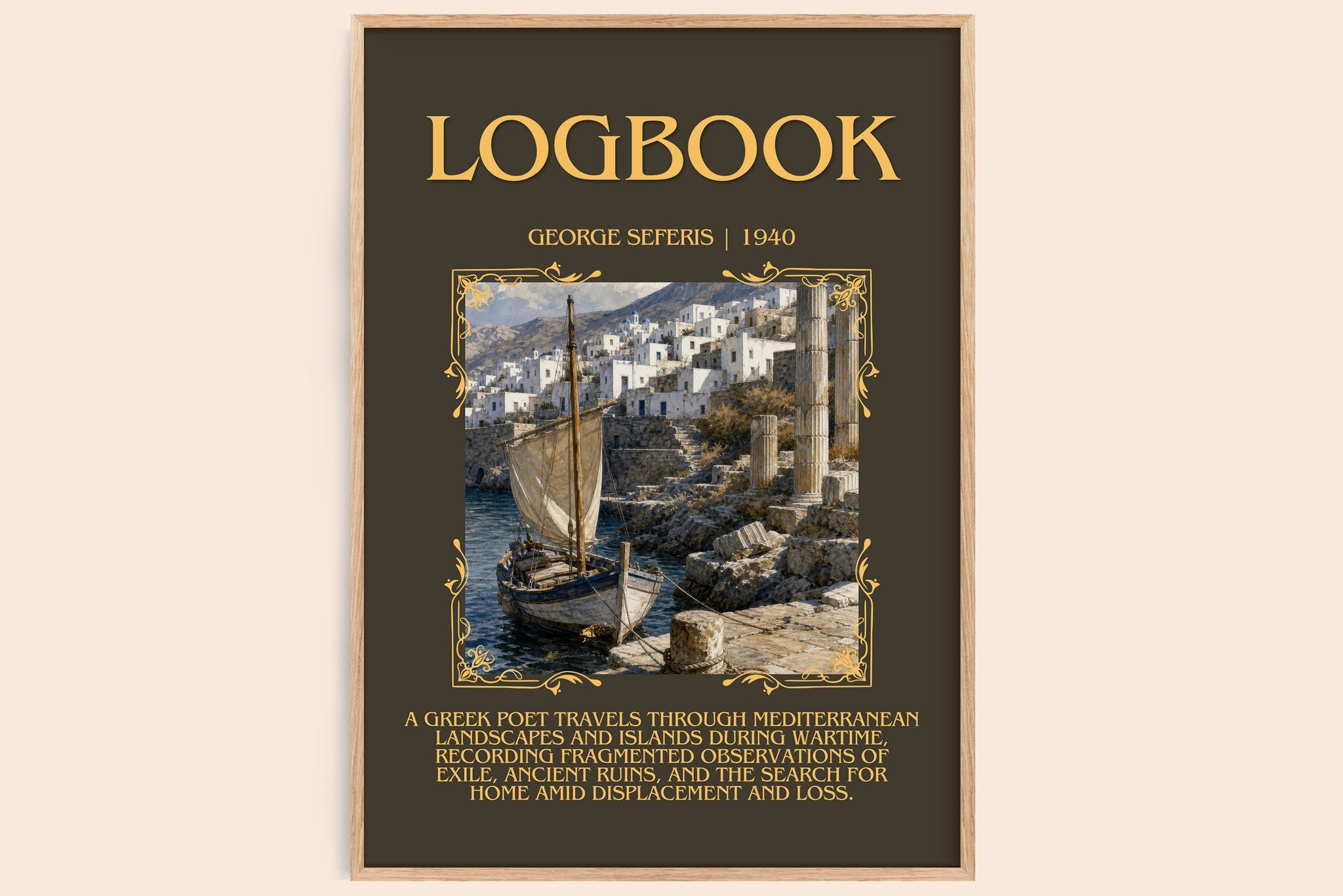 Logbook Minimalist Book Poster by George Seferis
