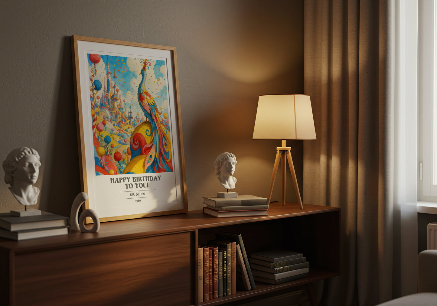 Happy Birthday To You! book cover book poster framed on wall – childrens wall art