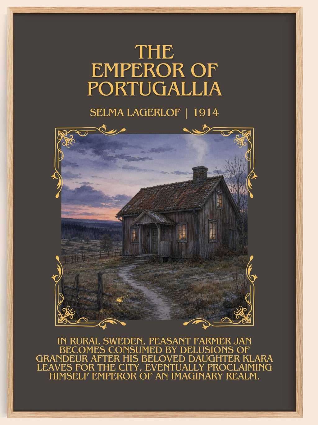 The Emperor of Portugallia Minimalist Book Poster by Selma Lagerlöf – book poster