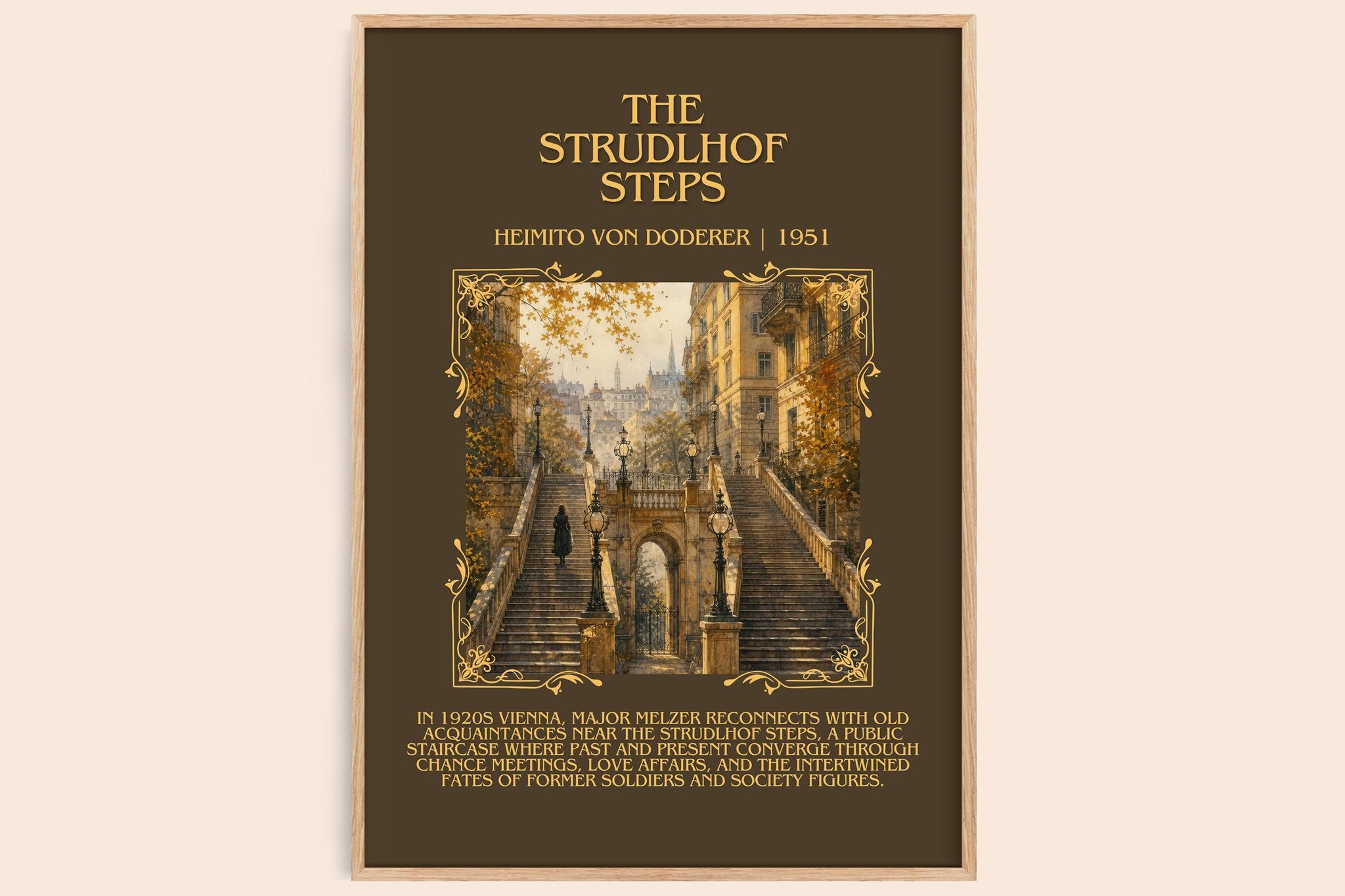 The Strudlhof Steps Minimalist Book Poster by Heimito von Doderer