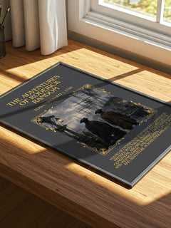 Adventures Of Roderick Random Minimalist Book Poster by T. Smollett – print on a sunlit desk