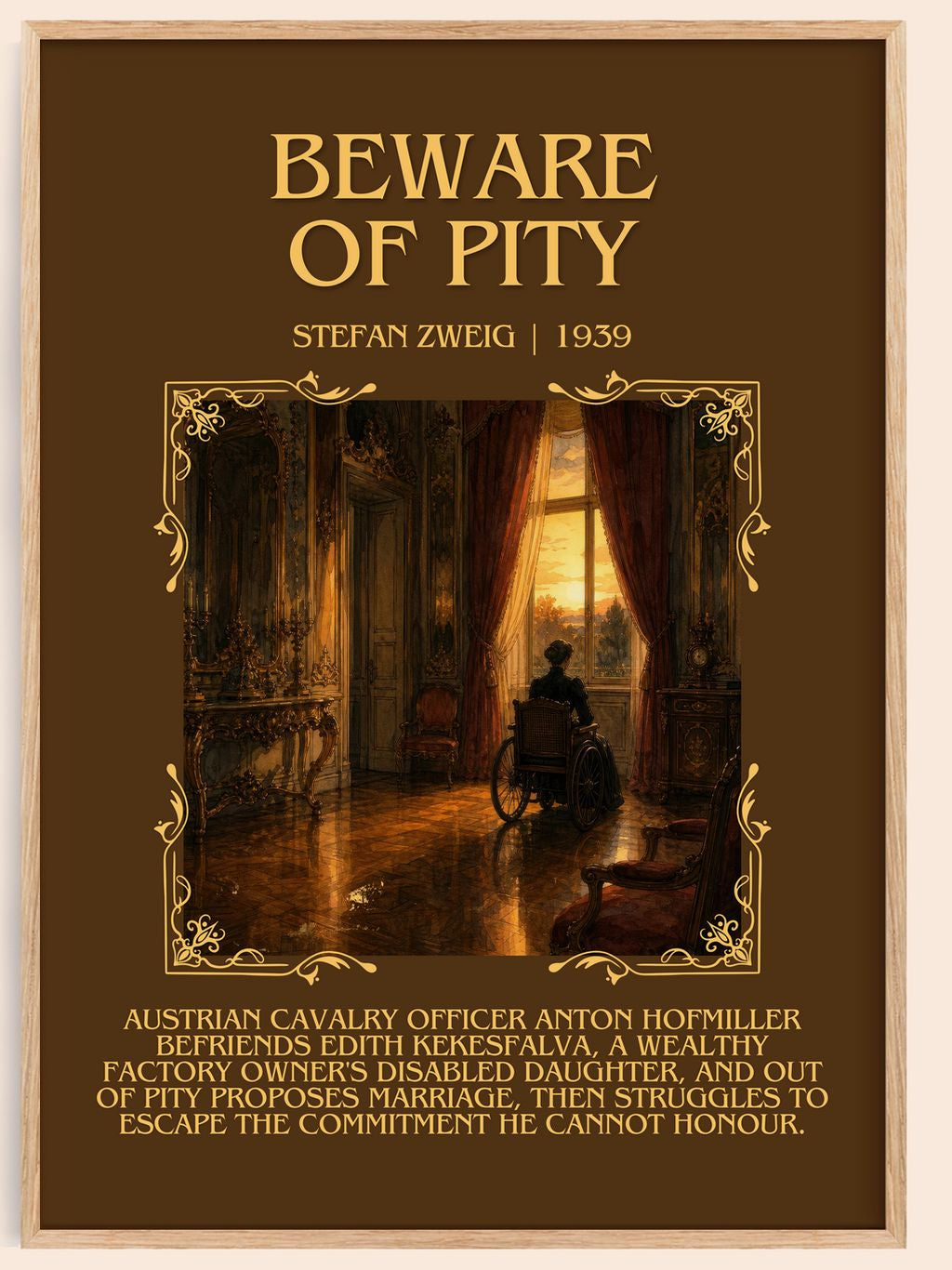 Beware Of Pity Minimalist Book Poster by Stefan Zweig – book poster