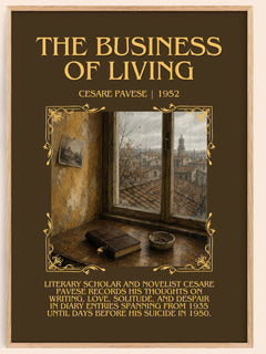 The Business of Living Minimalist Book Poster by Cesare Pavese – book poster