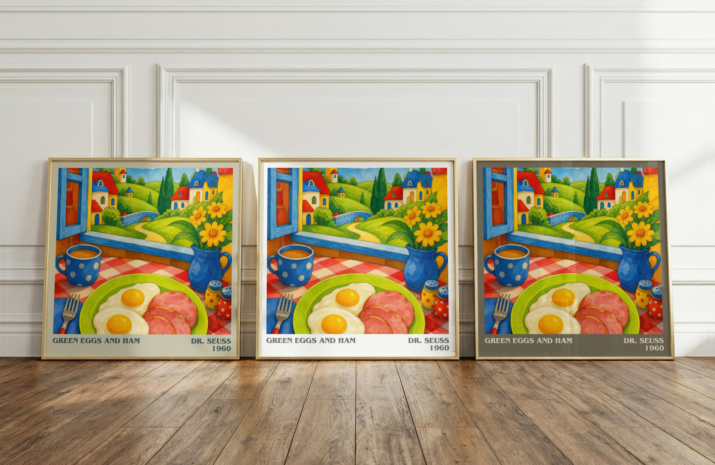 Green Eggs And Ham literary art print colour and style options – Dr. Seuss book art