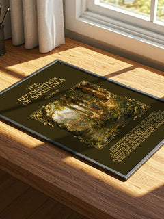 The Recognition of Sakuntala Minimalist Book Poster by Kālidāsa – print on a sunlit desk
