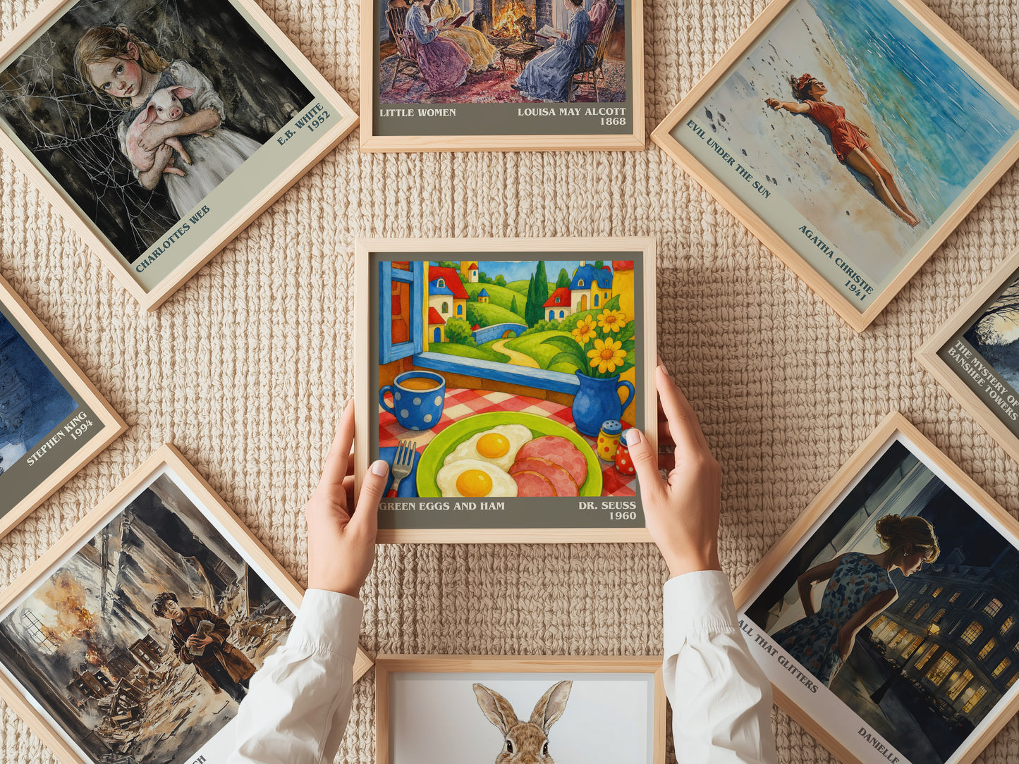 Green Eggs And Ham literary book poster framed on wall – childrens wall art