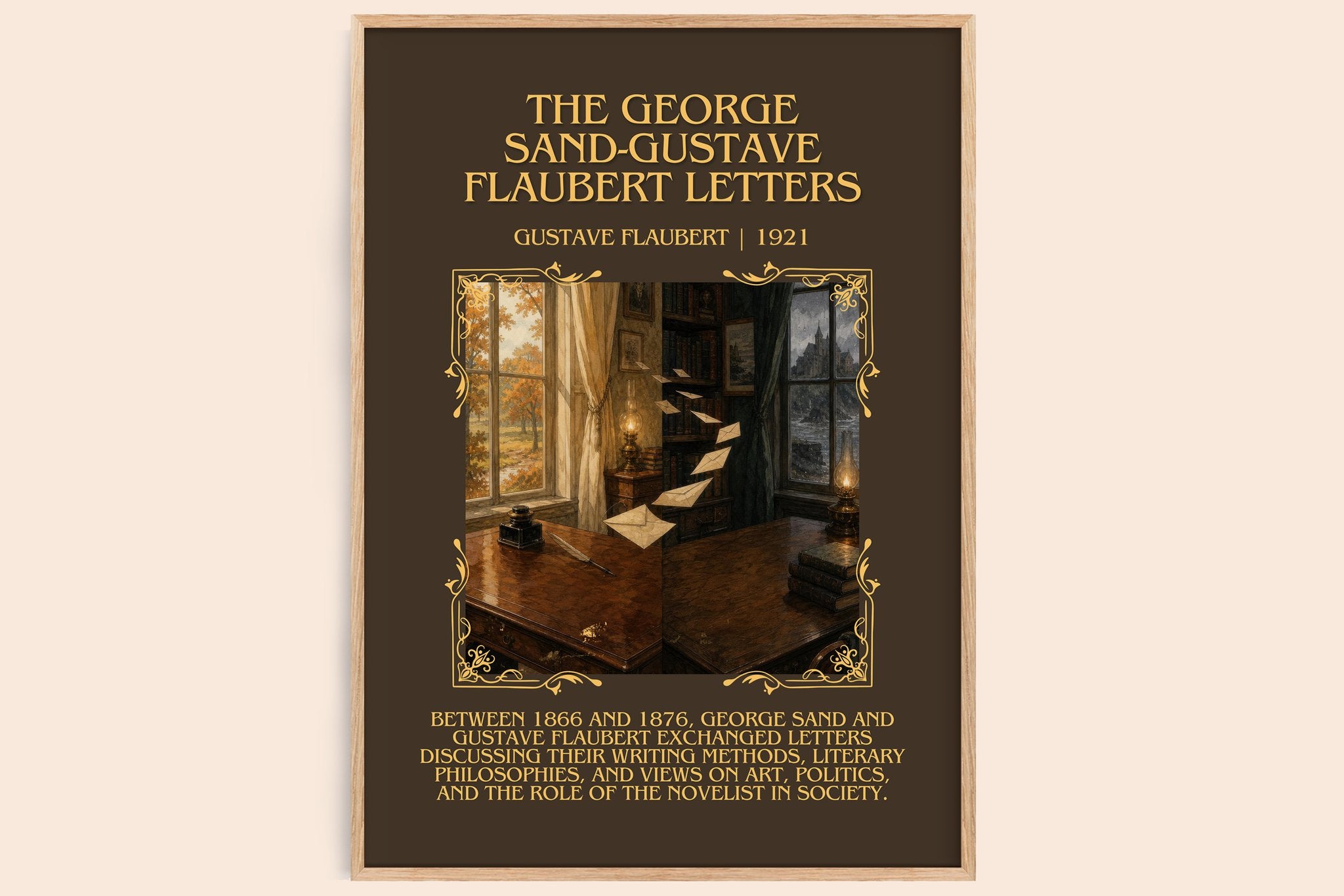 The George Sand-Gustave Flaubert Letters Minimalist Book Poster by Gustave Flaubert