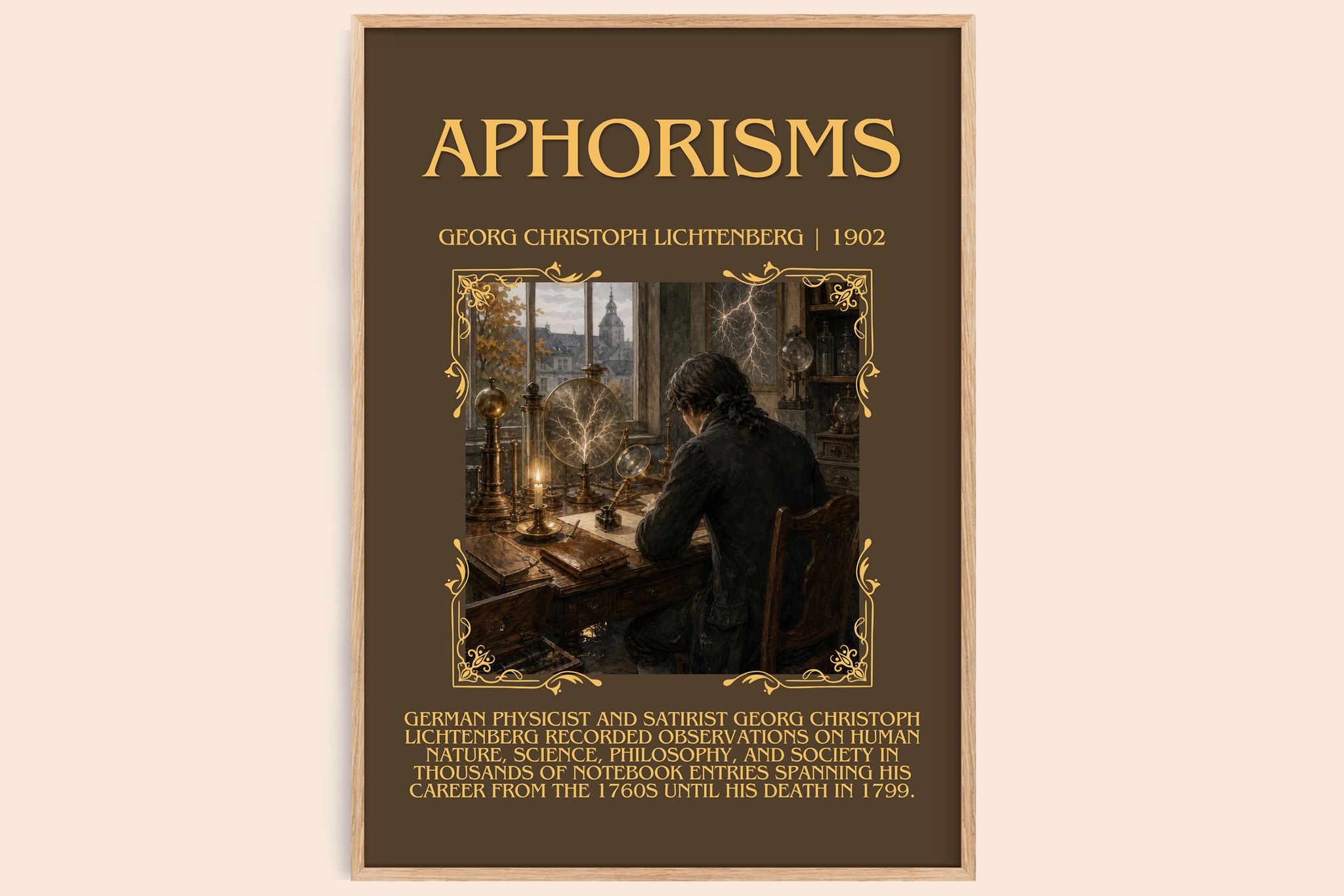 Aphorisms Minimalist Book Poster by Georg Christoph Lichtenberg