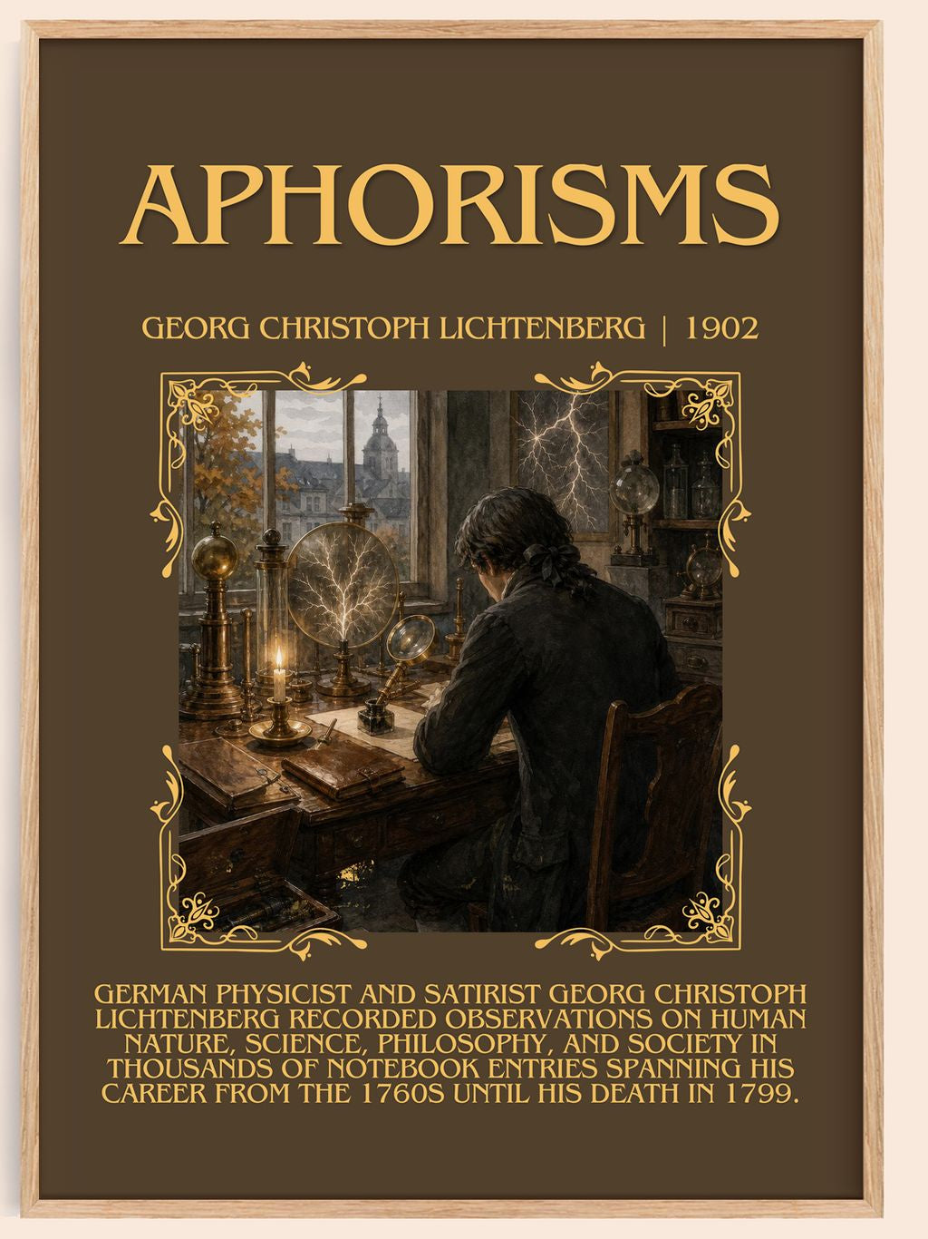 Aphorisms Minimalist Book Poster by Georg Christoph Lichtenberg – book poster