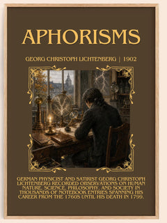 Aphorisms Minimalist Book Poster by Georg Christoph Lichtenberg – book poster