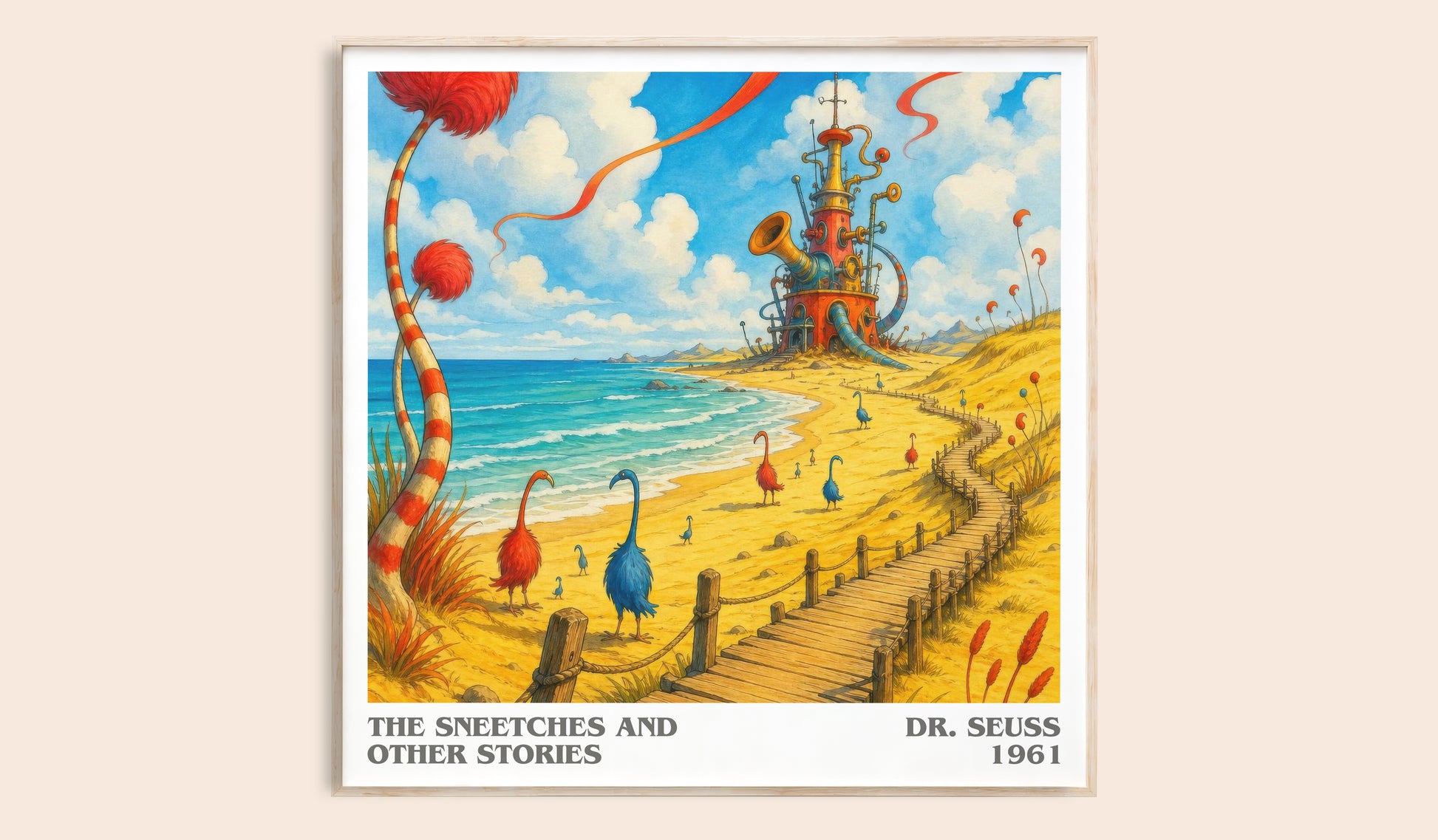 The Sneetches And Other Stories literary book poster by Dr. Seuss – framed literary art print