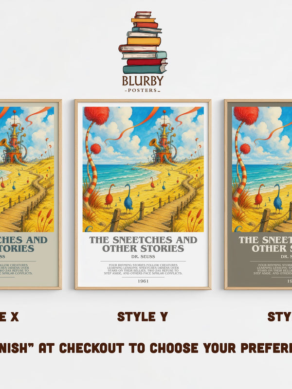 The Sneetches And Other Stories bookish print in frame leaning in hallway – childrens wall art