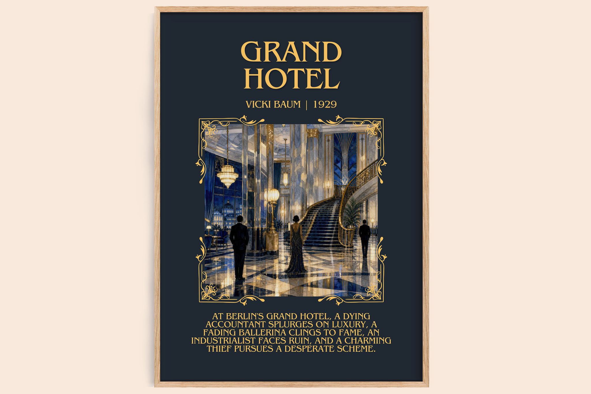 Grand Hotel Minimalist Book Poster by Vicki Baum