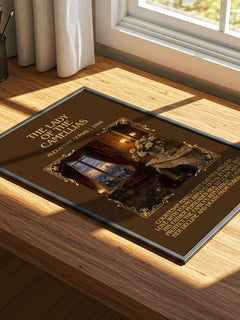 The Lady Of The Camellias Minimalist Book Poster by Alexandre Dumas – print on a sunlit desk