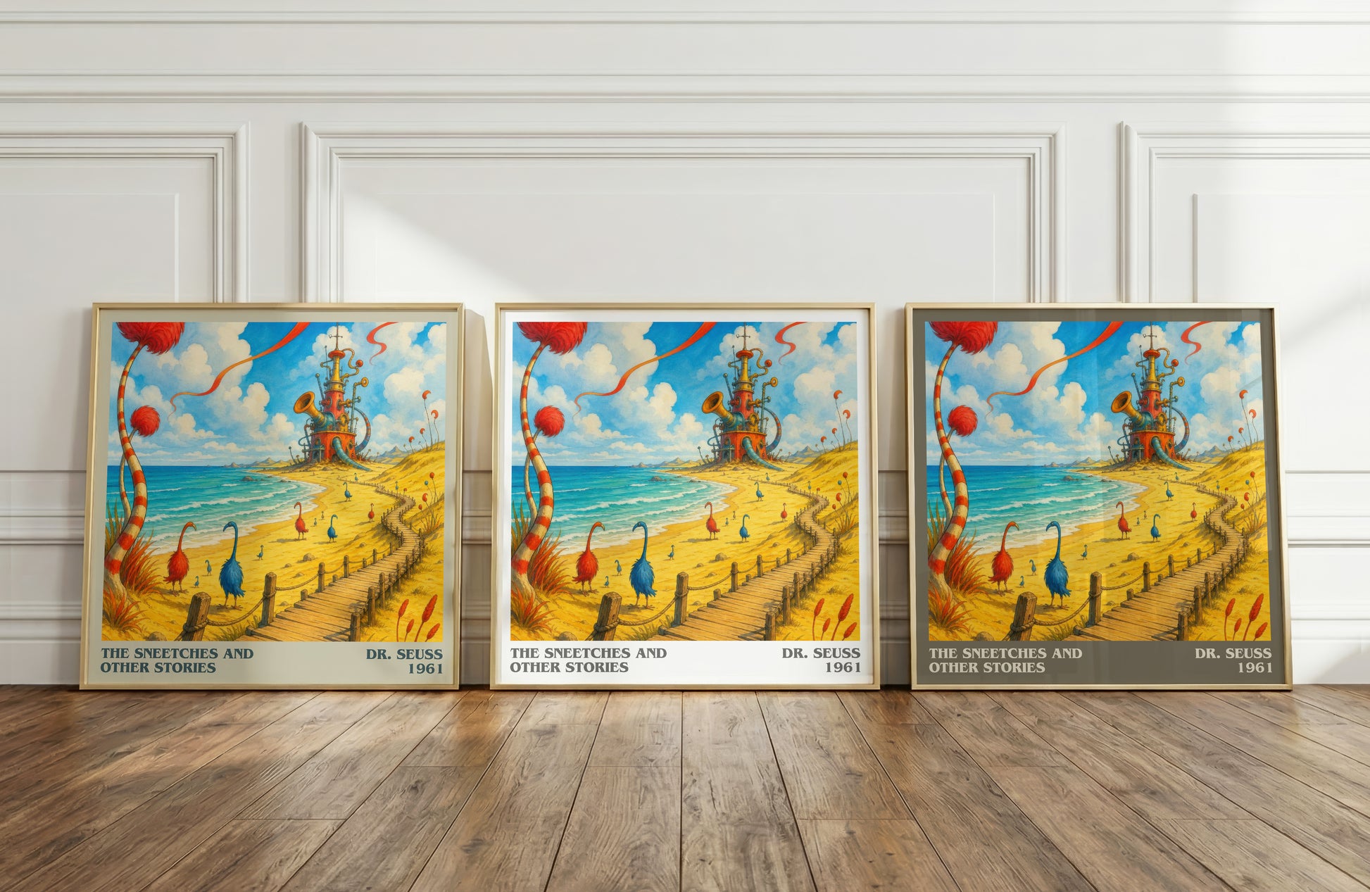 The Sneetches And Other Stories literary art print colour and style options – Dr. Seuss book art