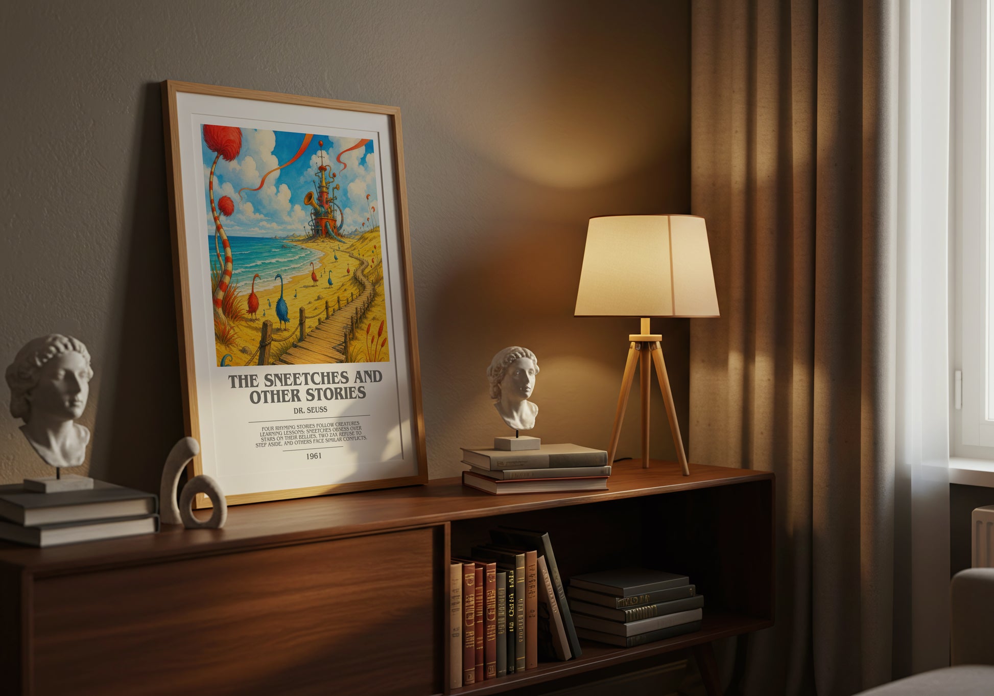 The Sneetches And Other Stories bookish book poster framed on wall – childrens wall art
