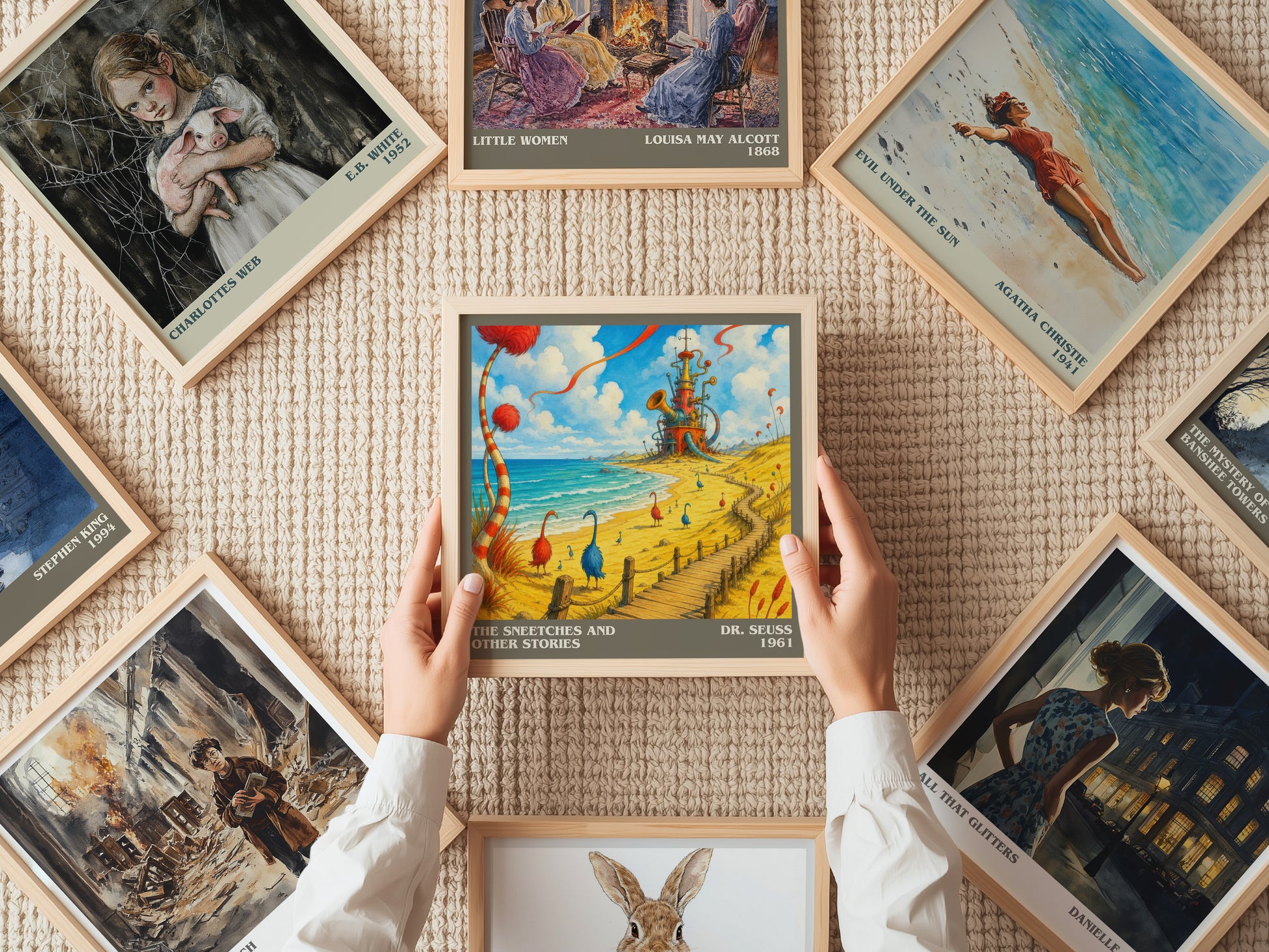 The Sneetches And Other Stories literary book poster framed on wall – childrens wall art