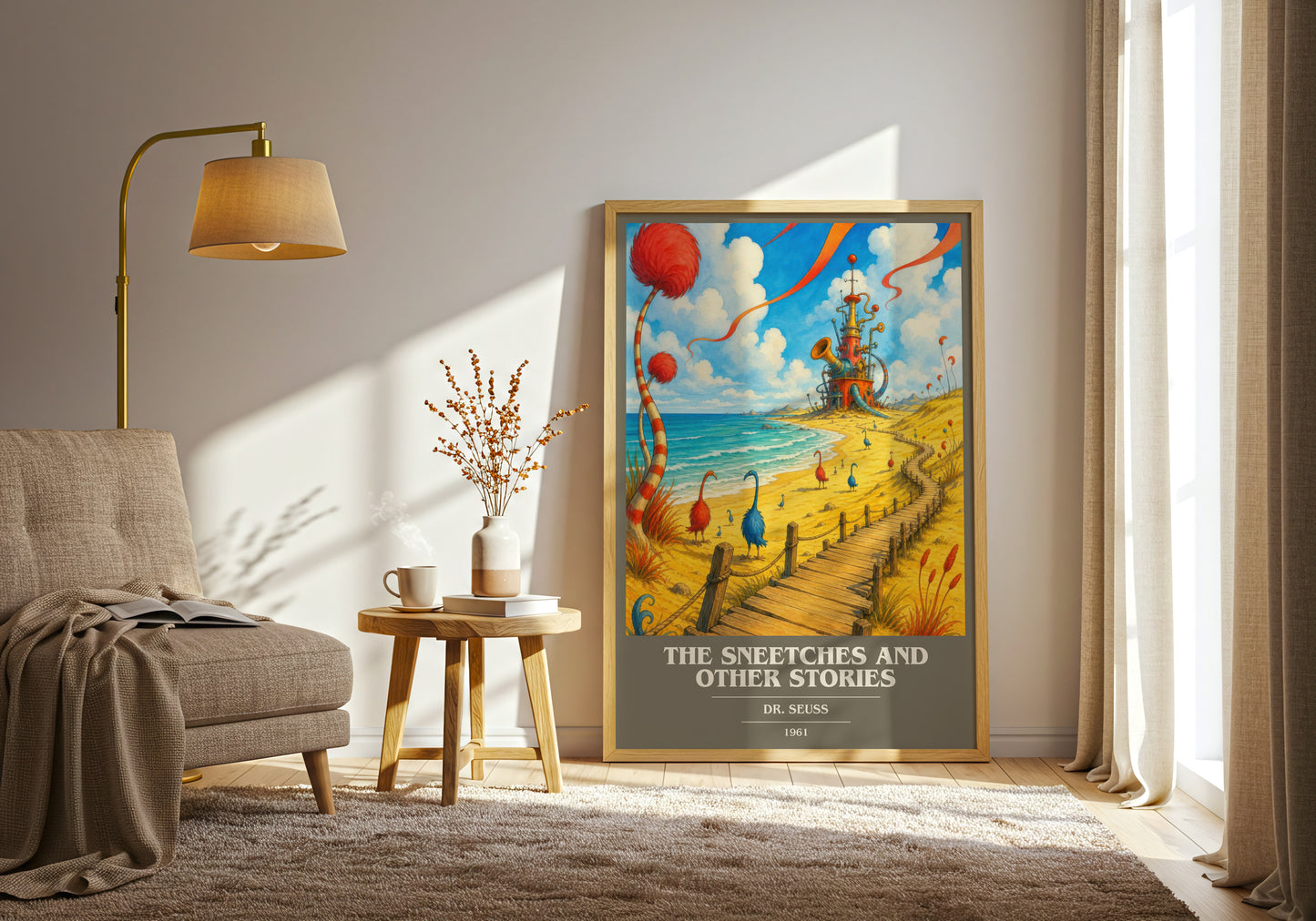The Sneetches And Other Stories book cover print on bookshelf – Dr. Seuss fan gift