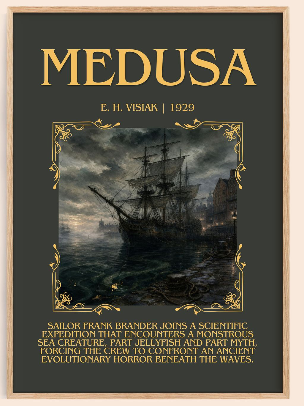 Medusa Minimalist Book Poster by E. H. Visiak – book poster