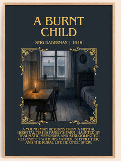 A Burnt Child Minimalist Book Poster by Stig Dagerman – book poster