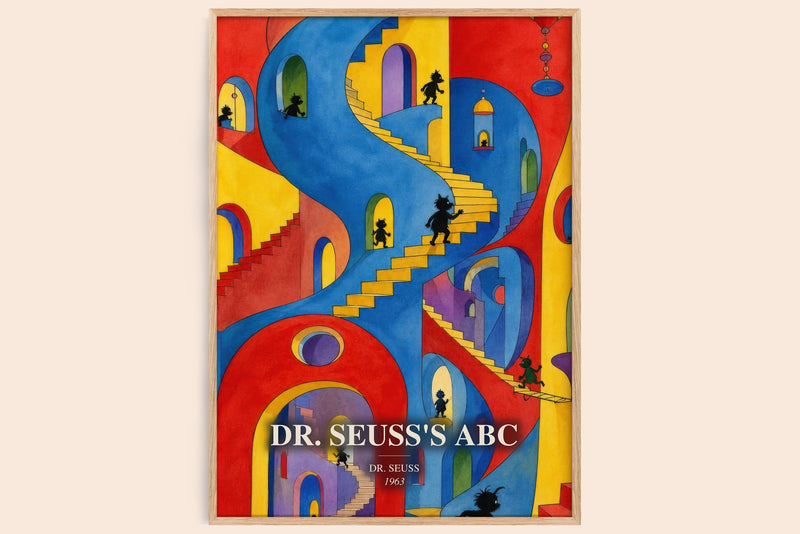 Dr. Seuss'S Abc watercolour book poster by Dr. Seuss – framed literary art print