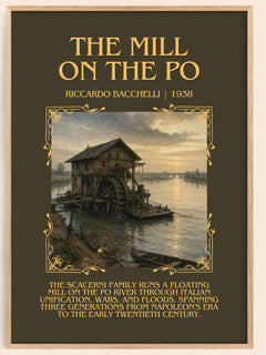 The Mill On The Po Minimalist Book Poster by Riccardo Bacchelli – book poster