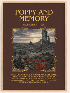 Poppy And Memory Minimalist Book Poster by Paul Celan – book poster