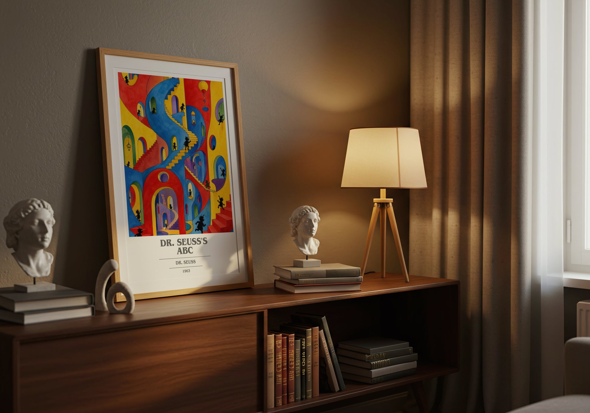 Dr. Seuss'S Abc book cover book poster framed on wall – childrens wall art