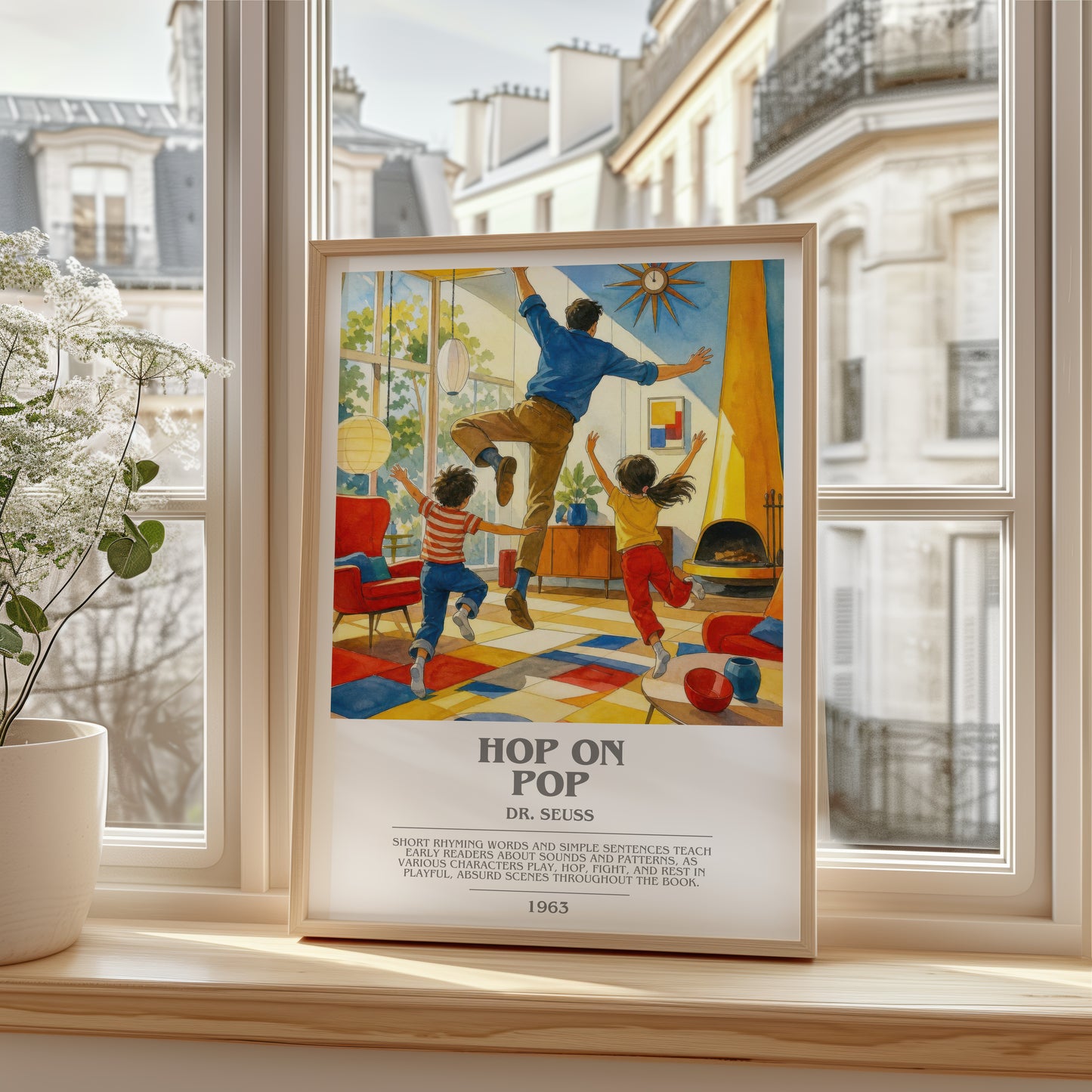 Hop On Pop bookish poster colour and style options – Dr. Seuss book art