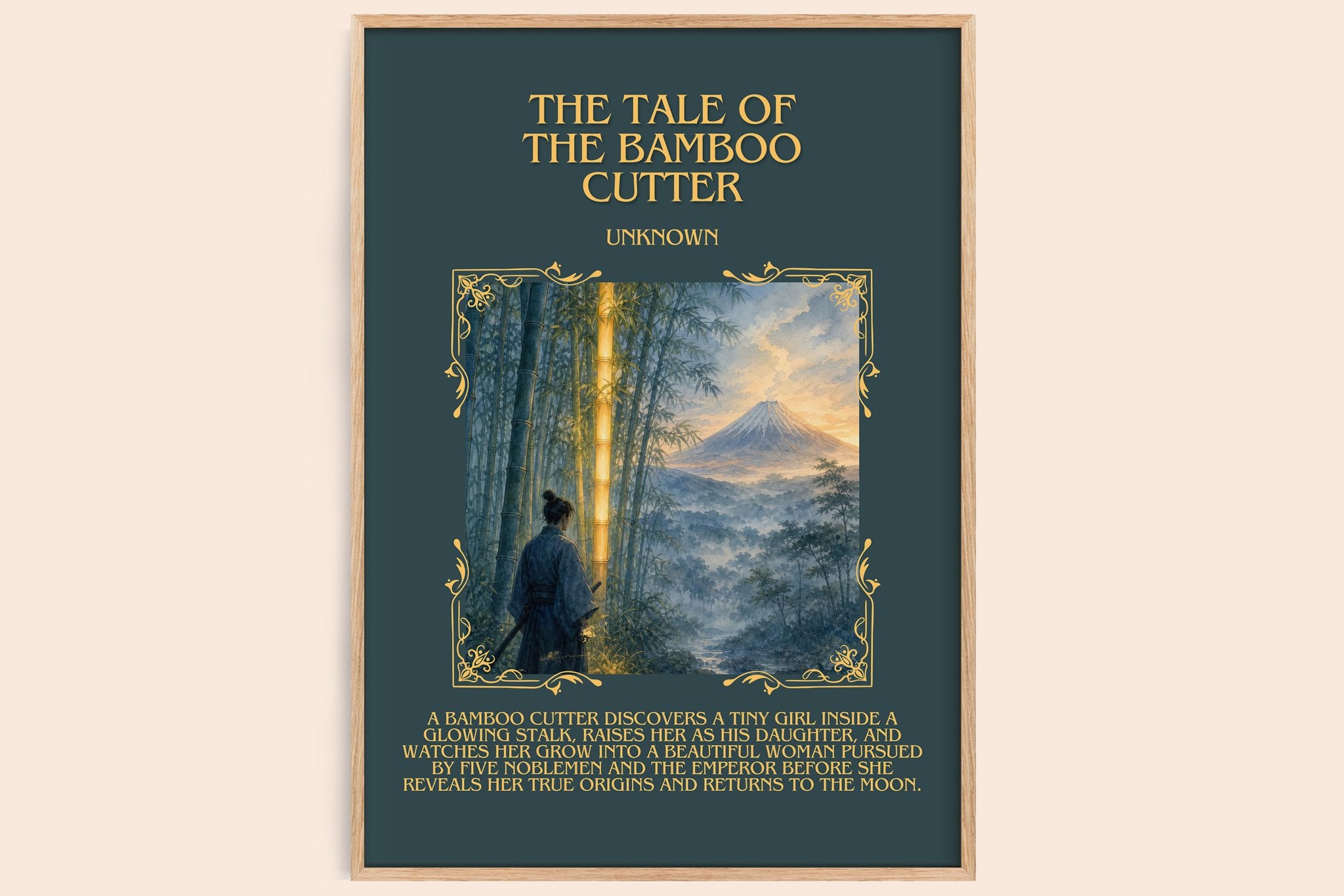 The Tale of the Bamboo Cutter Minimalist Book Poster by Unknown