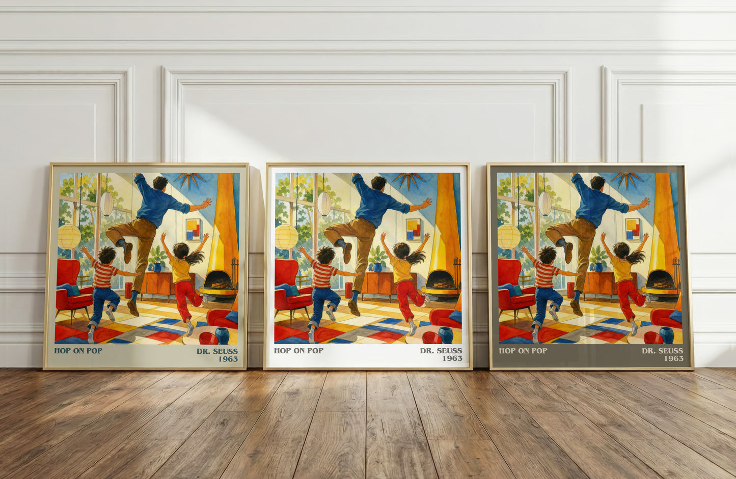 Hop On Pop literary art print colour and style options – Dr. Seuss book art