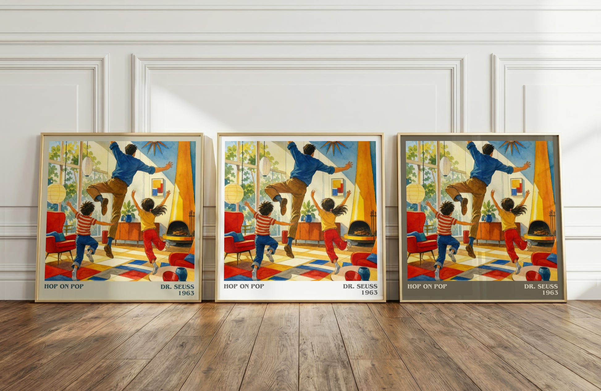 Hop On Pop literary art print colour and style options – Dr. Seuss book art