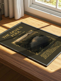 The Devil's Pool Minimalist Book Poster by George Sand – print on a sunlit desk