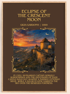 Eclipse of the Crescent Moon Minimalist Book Poster by Géza Gárdonyi – book poster