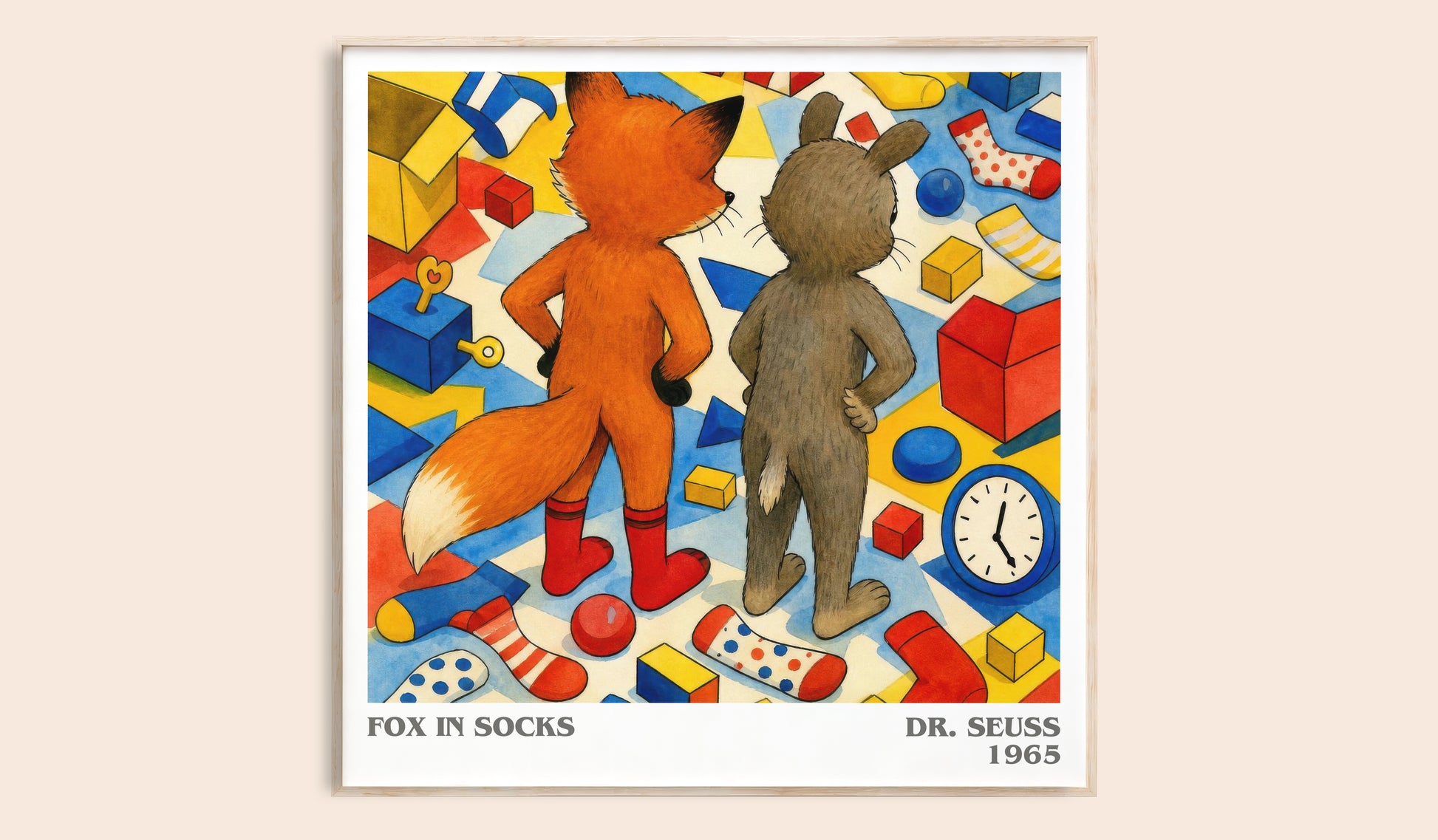 Fox In Socks literary book poster by Dr. Seuss – framed literary art print