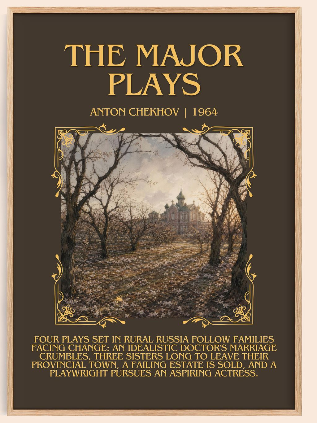 The Major Plays Minimalist Book Poster by Anton Chekhov – book poster