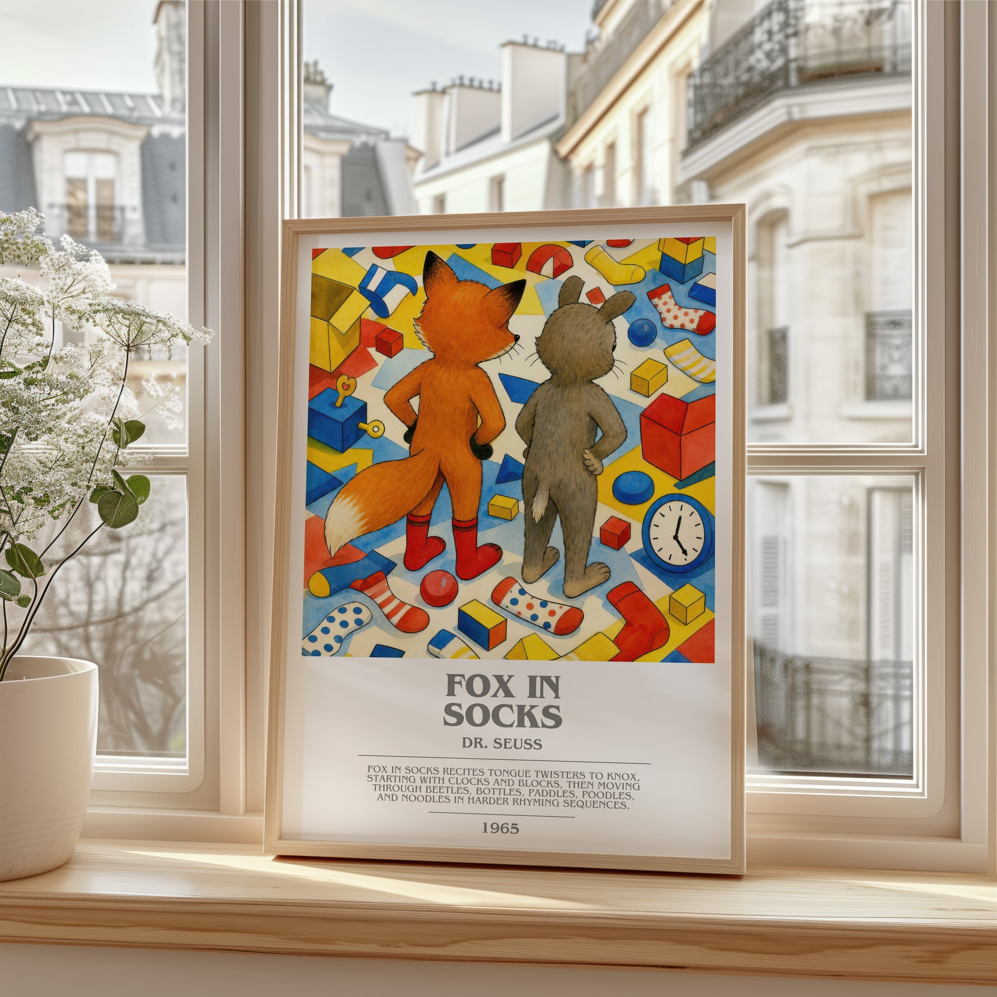 Fox In Socks bookish poster colour and style options – Dr. Seuss book art