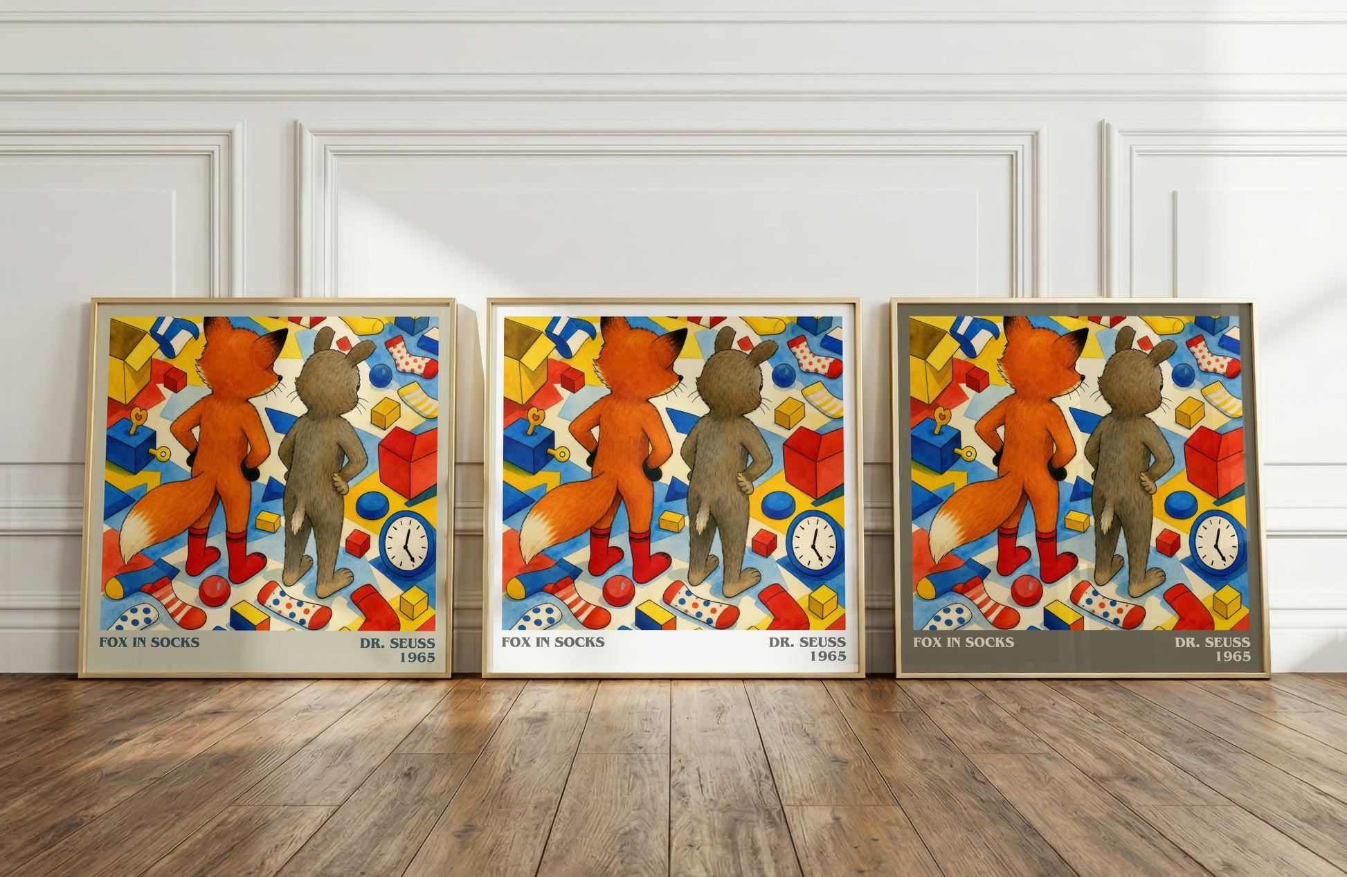 Fox In Socks literary art print colour and style options – Dr. Seuss book art
