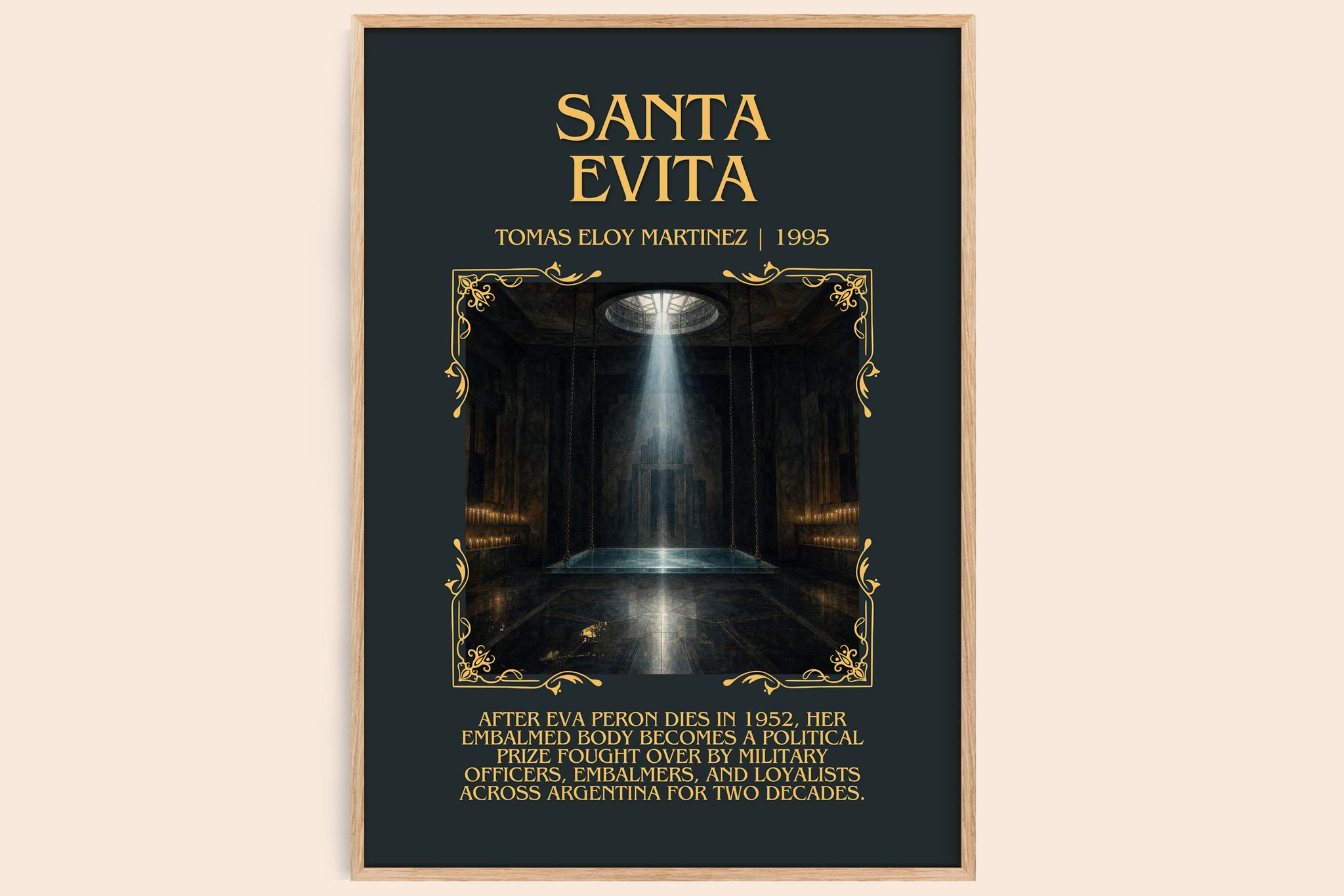 Santa Evita Minimalist Book Poster by Tomás Eloy Martínez