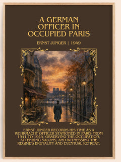 German Officer in Occupied Paris Minimalist Book Poster by E. Jünger – book poster