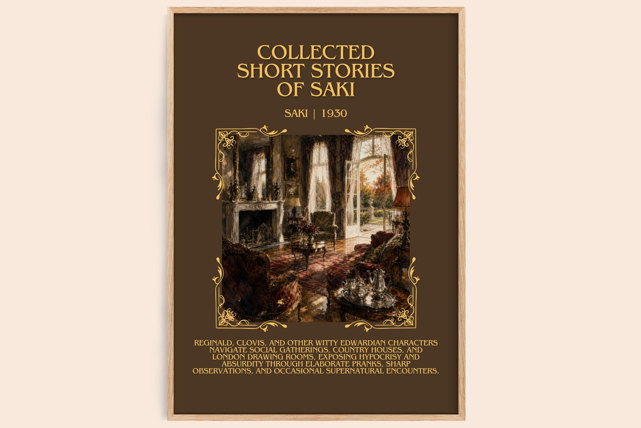 Collected Short Stories of Saki Minimalist Book Poster by Saki