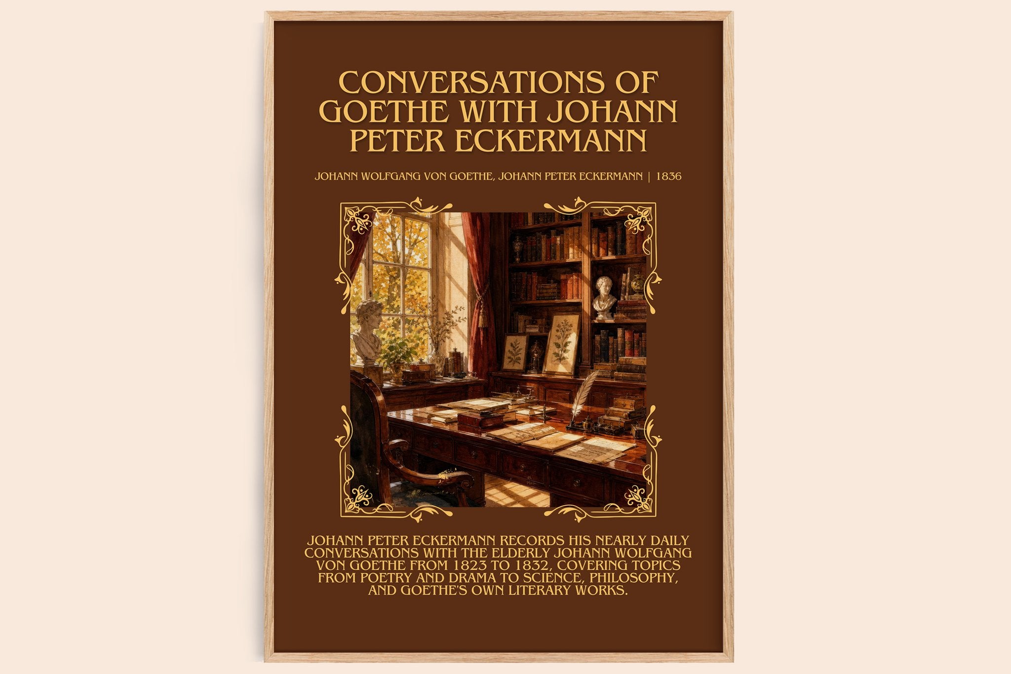 Conversations Of Goethe With Johann Peter Eckermann Minimalist Book Poster by Johann Wolfgang von Goethe, Johann Peter Eckermann